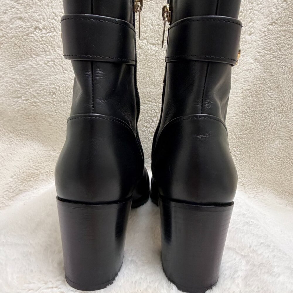 Gorgeous Black Leather Jimmy Choo Cayo Lace Up Boots 2 1/2" Heel Size US 8 - Picture 6 of 11